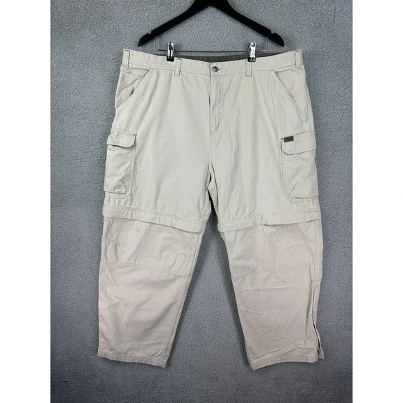 Guide Series Pants Mens 44x30 Khaki Convertible Zip Off Cargo Hiking Outdoor Men